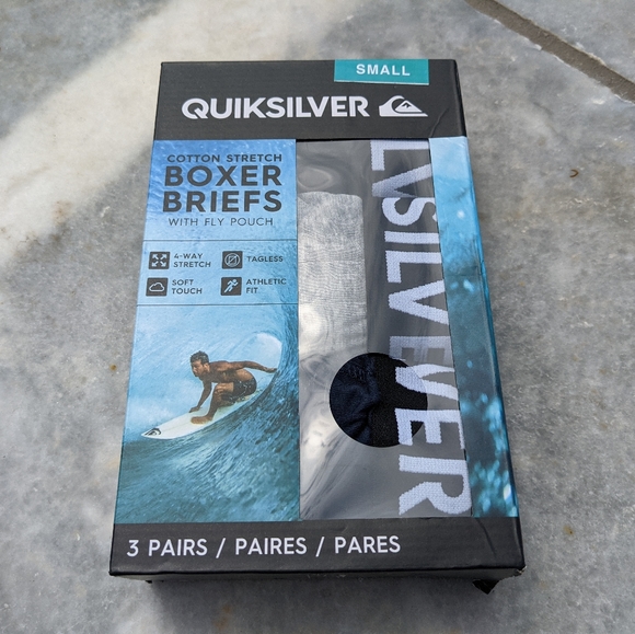 Quiksilver Cotton Stretch Boxer Briefs S 3 Pack - Picture 1 of 4